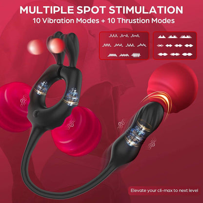 SereneWhirl Thrusting Prostate & Penis Ring Massager-3