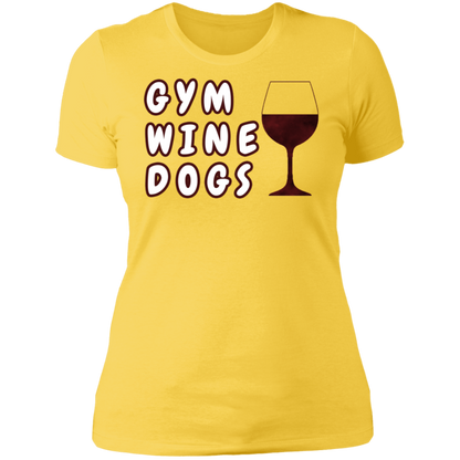 Ladies' Boyfriend T-Shirt Gym, Wine, Dogs-13