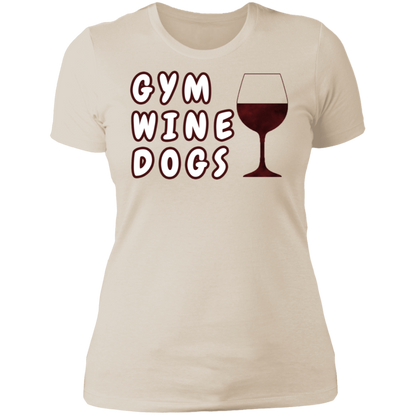 Ladies' Boyfriend T-Shirt Gym, Wine, Dogs-6