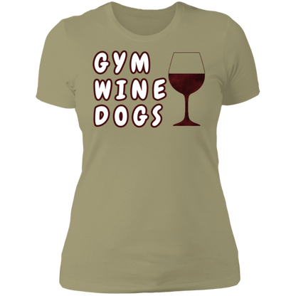 Ladies' Boyfriend T-Shirt Gym, Wine, Dogs-4