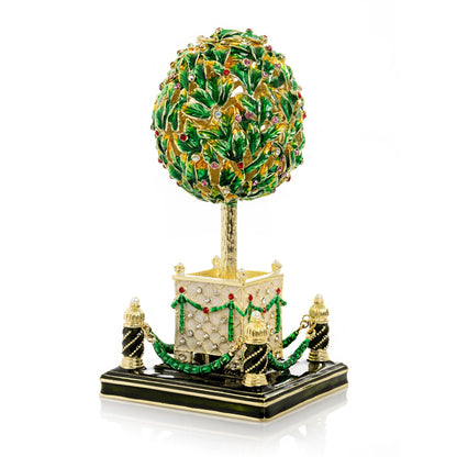 Bay Tree Faberge Egg with Colorful Crystals-0