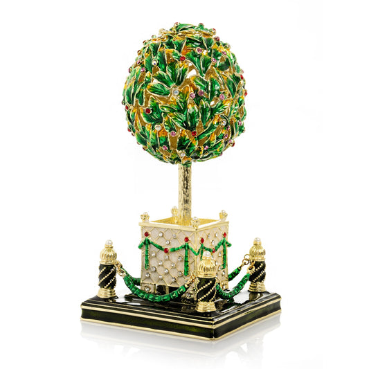 Bay Tree Faberge Egg with Colorful Crystals-0