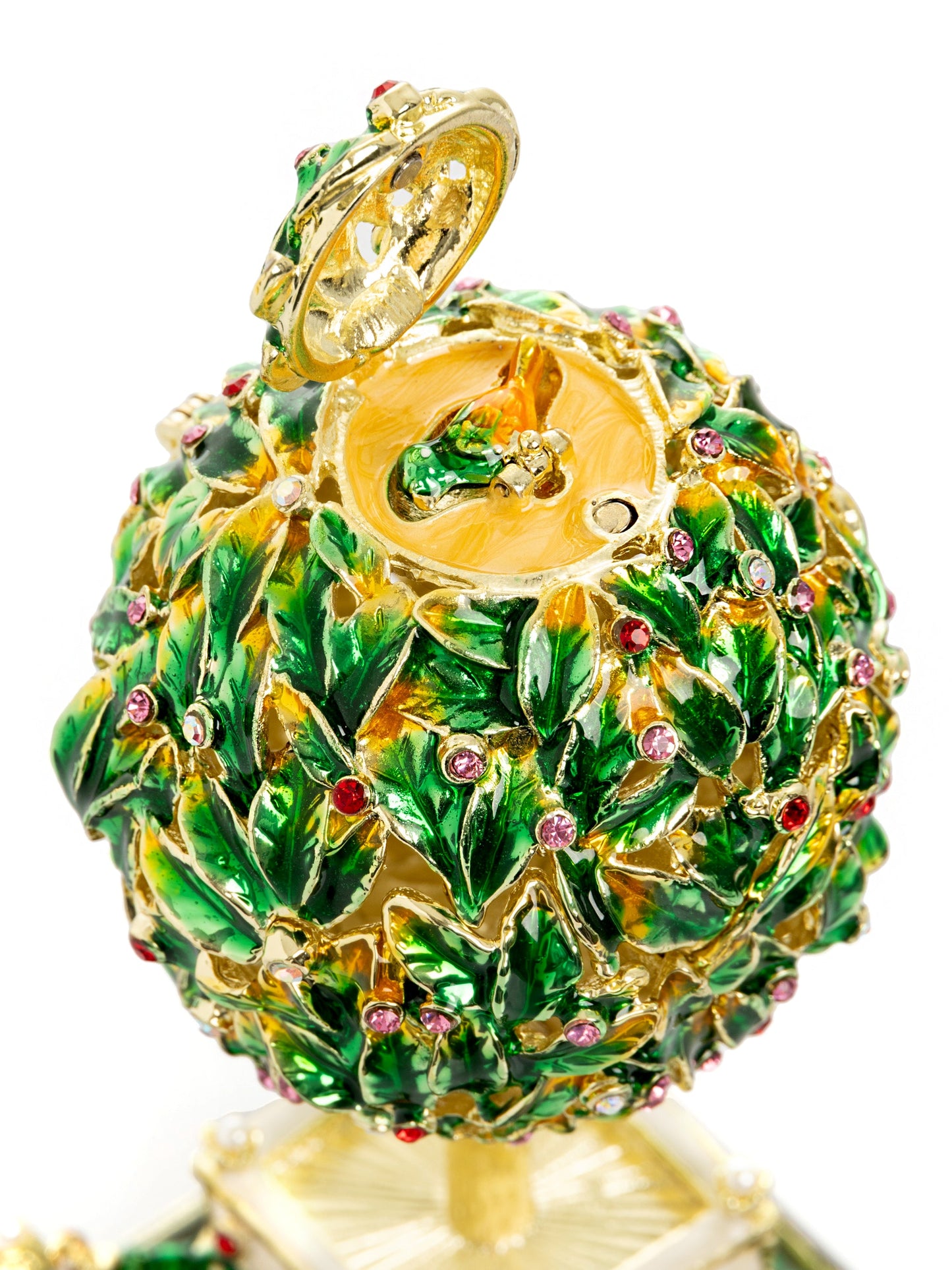 Bay Tree Faberge Egg with Colorful Crystals-4