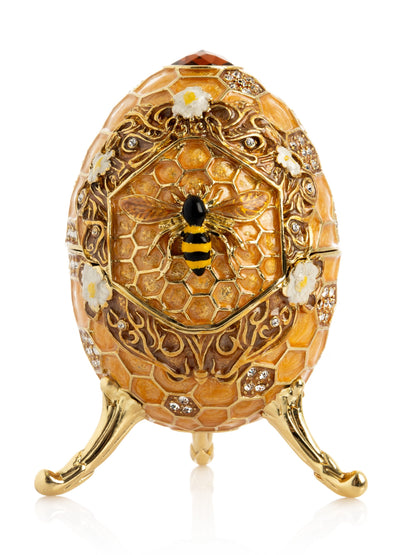 Easter Egg Honeycomb with Bees Hive trinket box-0