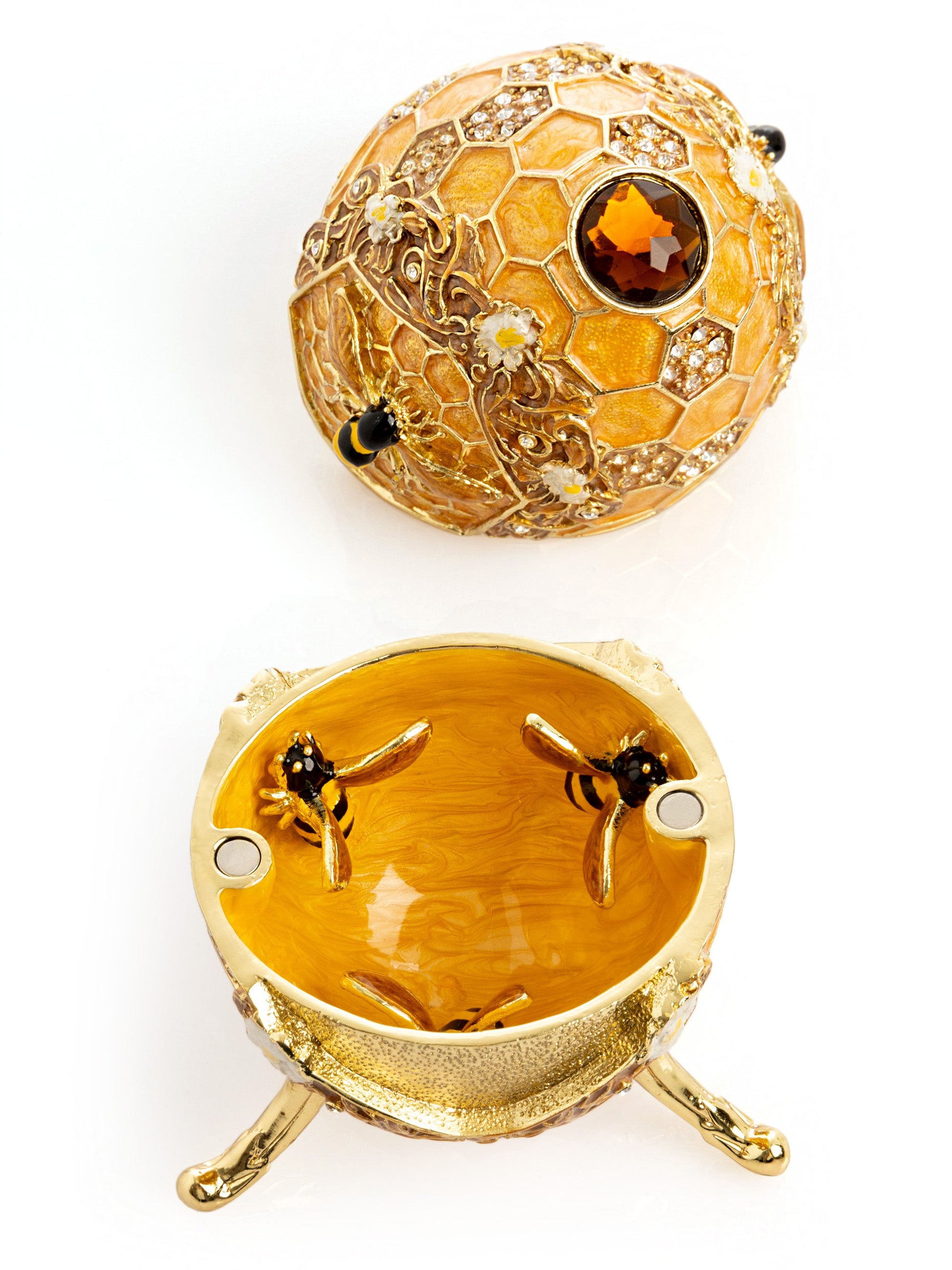Easter Egg Honeycomb with Bees Hive trinket box-2