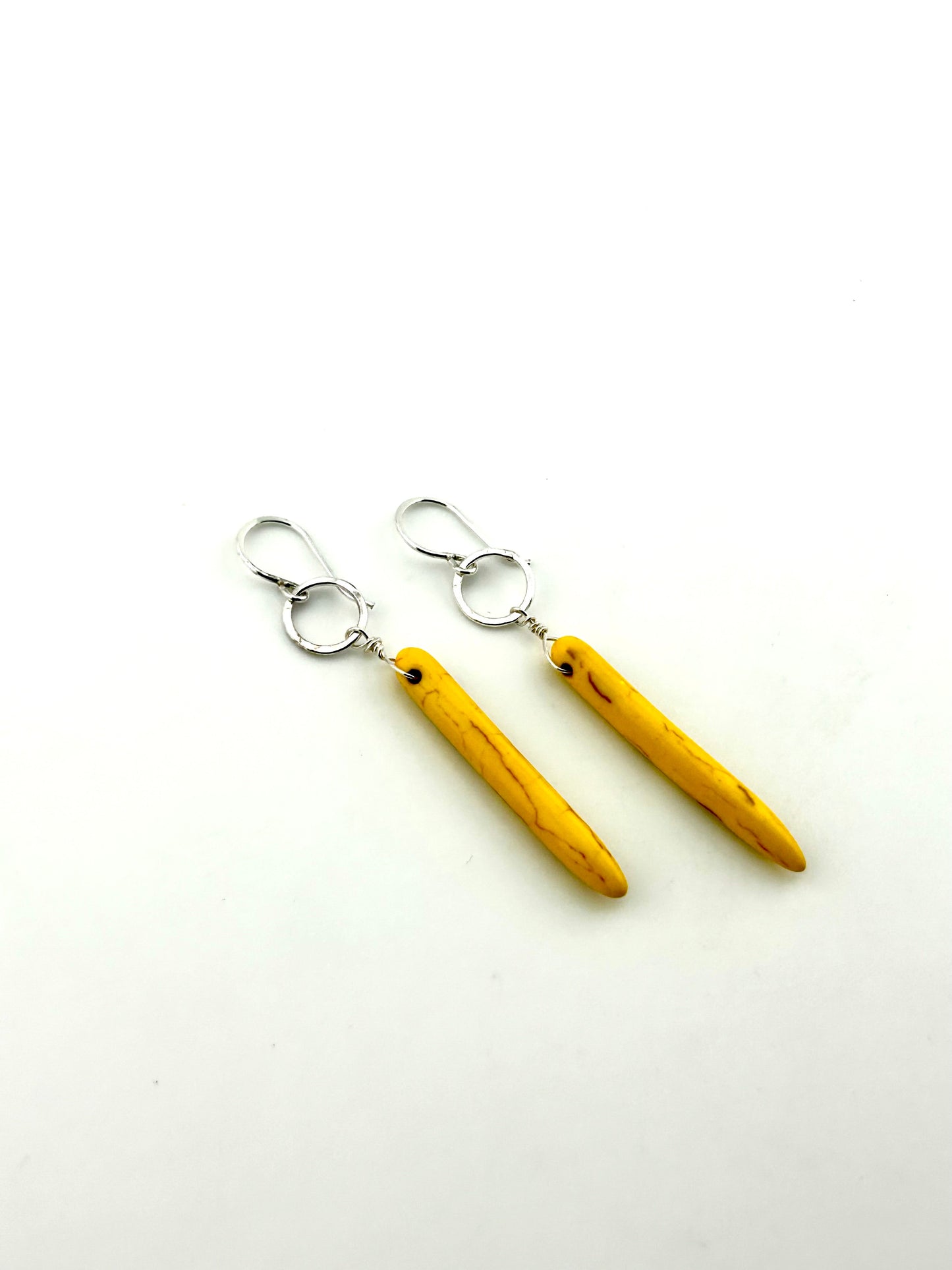 Howlite Drop Earrings - Golden Sun-1