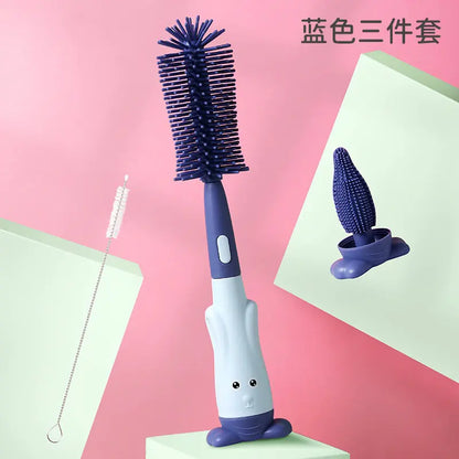 3-in-1 Baby Bottle Brush Set with Silicone Cleaner