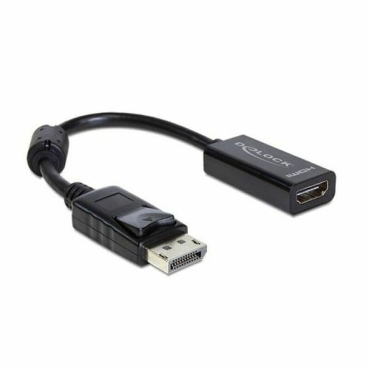 DisplayPort to HDMI Adapter DELOCK Adaptador DisplayPort > HDMI 13 cm Black-0