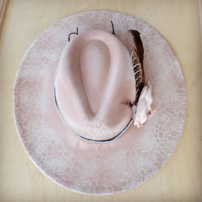 CUSTOM Hand-Painted Cowgirl Western Boho Hat A109-2