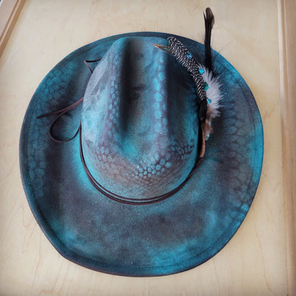 CUSTOM Hand-Painted Cowgirl Western Boho Hat A102-3