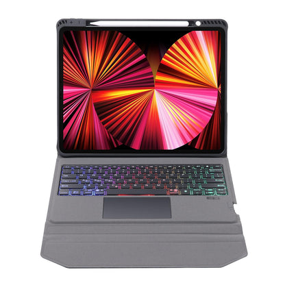 Bluetooth Keyboard Leather Case With Backlight & Touchpad For Ipad Air 10.9 - Black-2