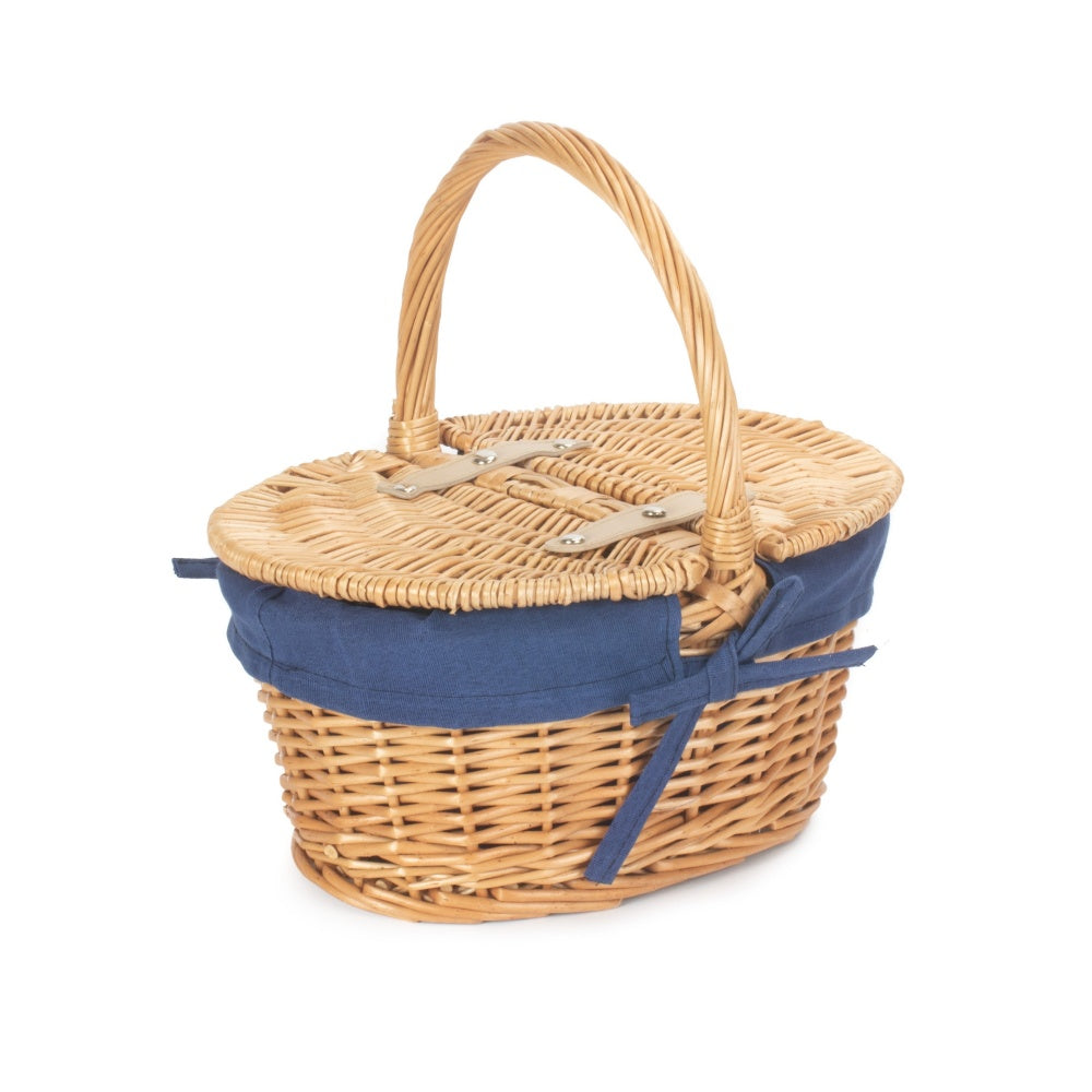Child's Lined Oval Lidded Shopping Basket-2