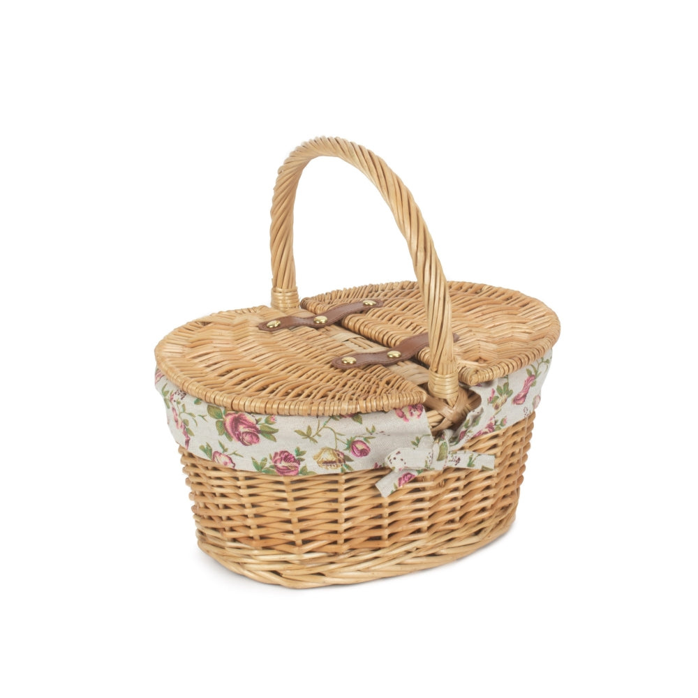Child's Lined Oval Lidded Shopping Basket-5