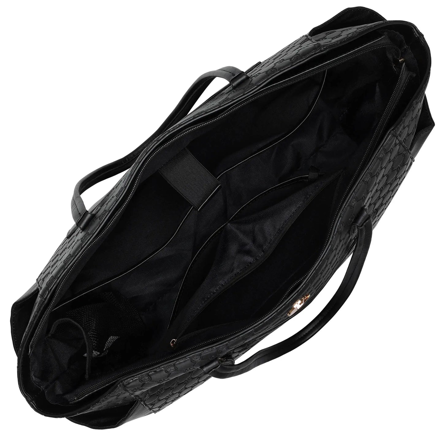 Compass Vegan Leather Monogram Weekender Tote Bag-3