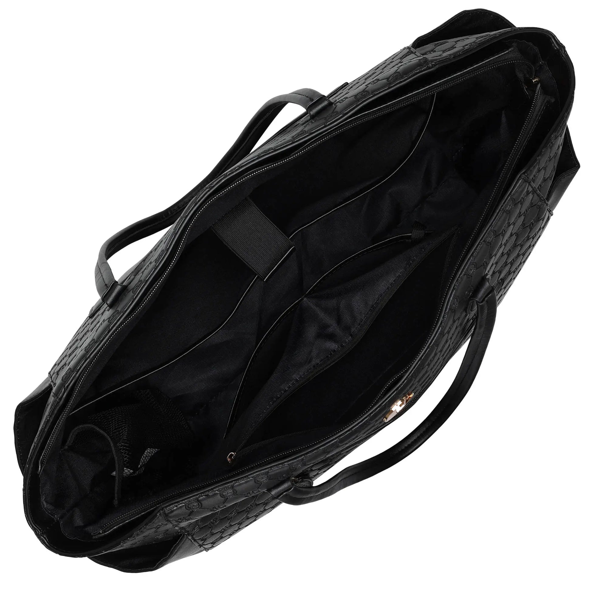 Compass Vegan Leather Monogram Weekender Tote Bag-3