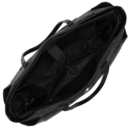 Compass Vegan Leather Monogram Weekender Tote Bag-3