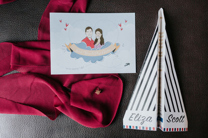 Custom Design: Airplane Stud Earrings- 18K Gold: 12mm-16