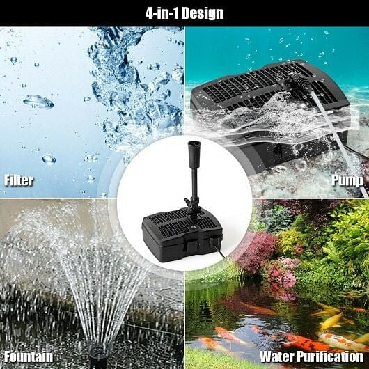 All-in-One 660 GPH Pond Filter Pump with Sterilizer and Fountain Jet-5