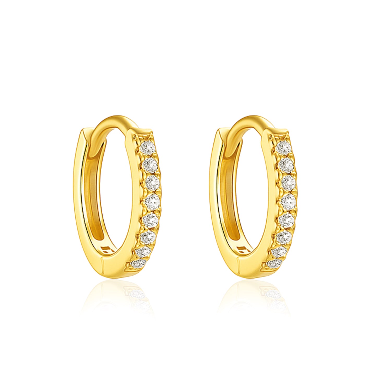 Classic Pavé Hoop Earrings – Sterling Silver Gold Plated-0