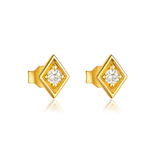 geometric Stud Earrings – Sterling Silver Gold Plated-0