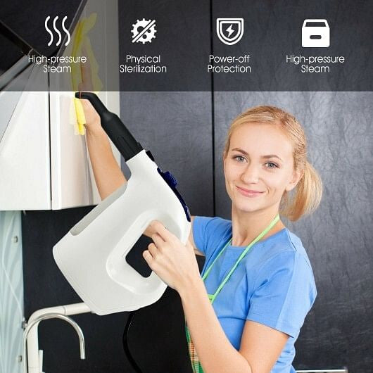 1400W Multipurpose Pressurized Steam Cleaner With 17 Pieces Accessories-Gray-1