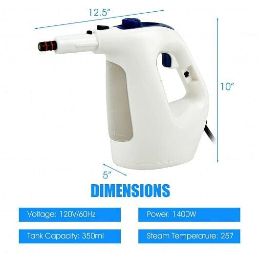 1400W Multipurpose Pressurized Steam Cleaner With 17 Pieces Accessories-Gray-2