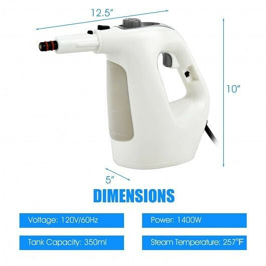 1400W Multipurpose Pressurized Steam Cleaner With 17 Pieces Accessories-Gray-7