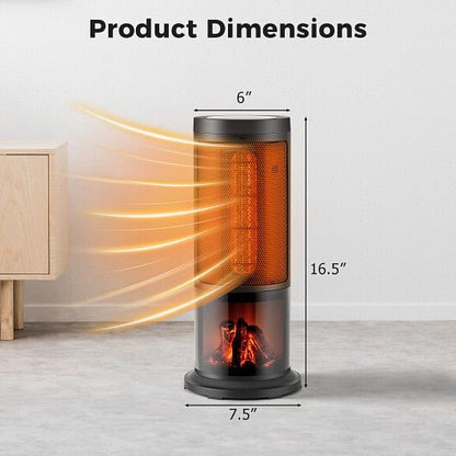 17 Inch 1500W Portable Tower Space Heater with 135?° Oscillation-Black-2