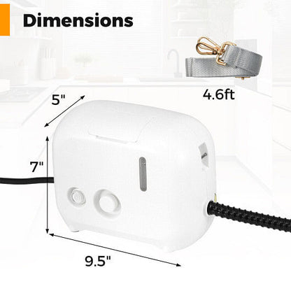 1500W Portable Steam Cleaner with 34 oz Water Tank-White-2