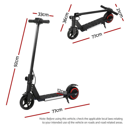 Electric Scooter 130W 16KM/H LED Light Folding Portable Riding Commuter Black-1