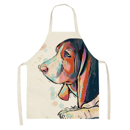Nordic Polyester Dog Print Apron for Adults