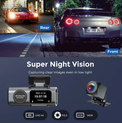 4K WiFi Night Vision Car Security Camera
