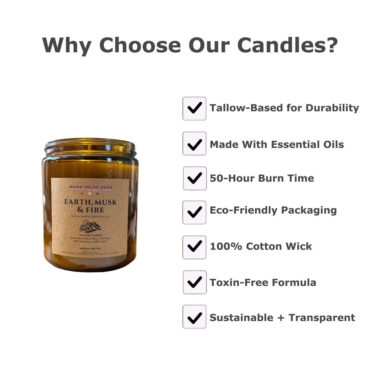 Earth, Musk & Fire Tallow Candle-1