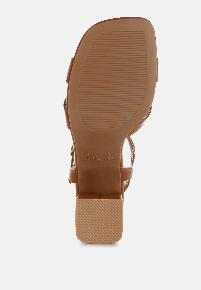 Edessa Square Toe Block Heel Sandals-1