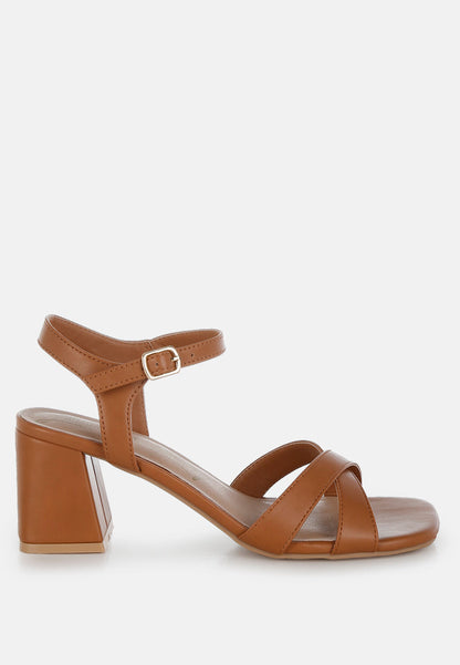 Edessa Square Toe Block Heel Sandals-5