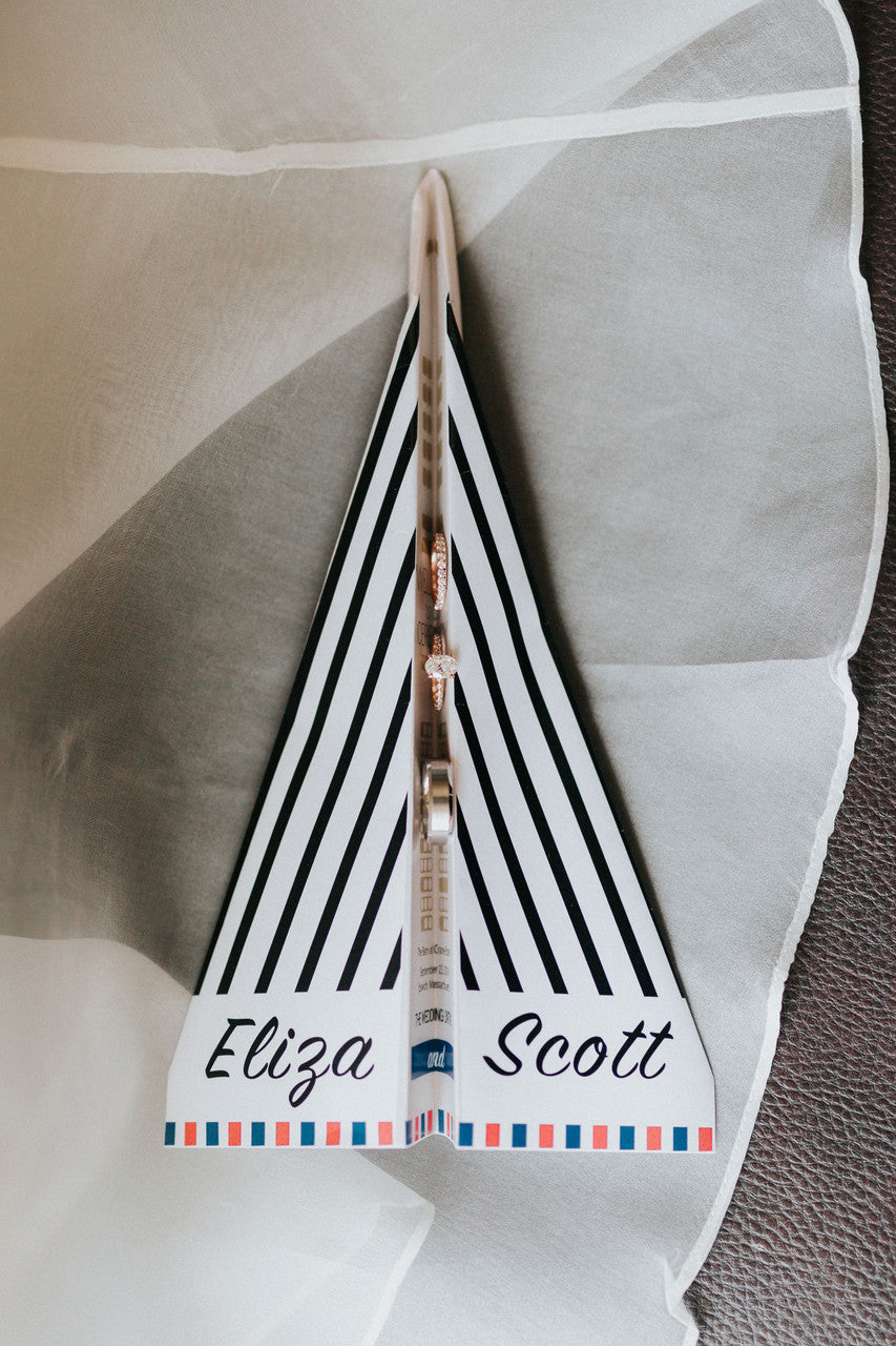 Custom Design: Airplane Stud Earrings- 18K Gold: 12mm-18