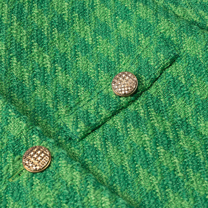 Emerald Green Tweed-Style Short Jacket For Women, SoHo, BYMANYC New York.-2