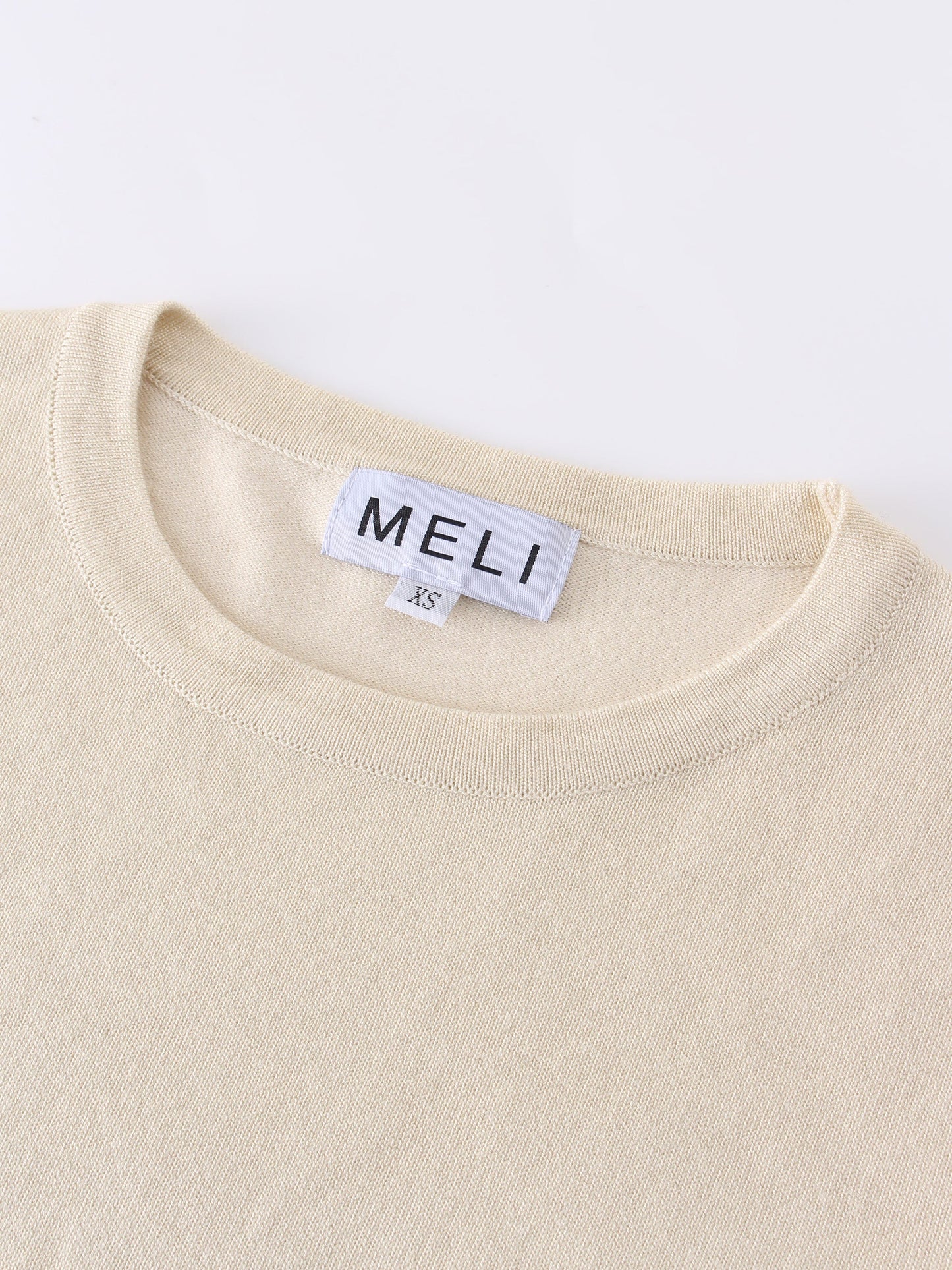 Basic Crew Sweater 3Q-Ivory-2