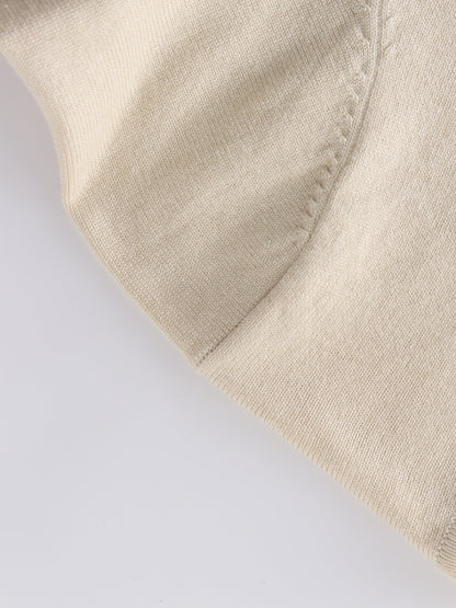 Basic Crew Sweater 3Q-Ivory-3