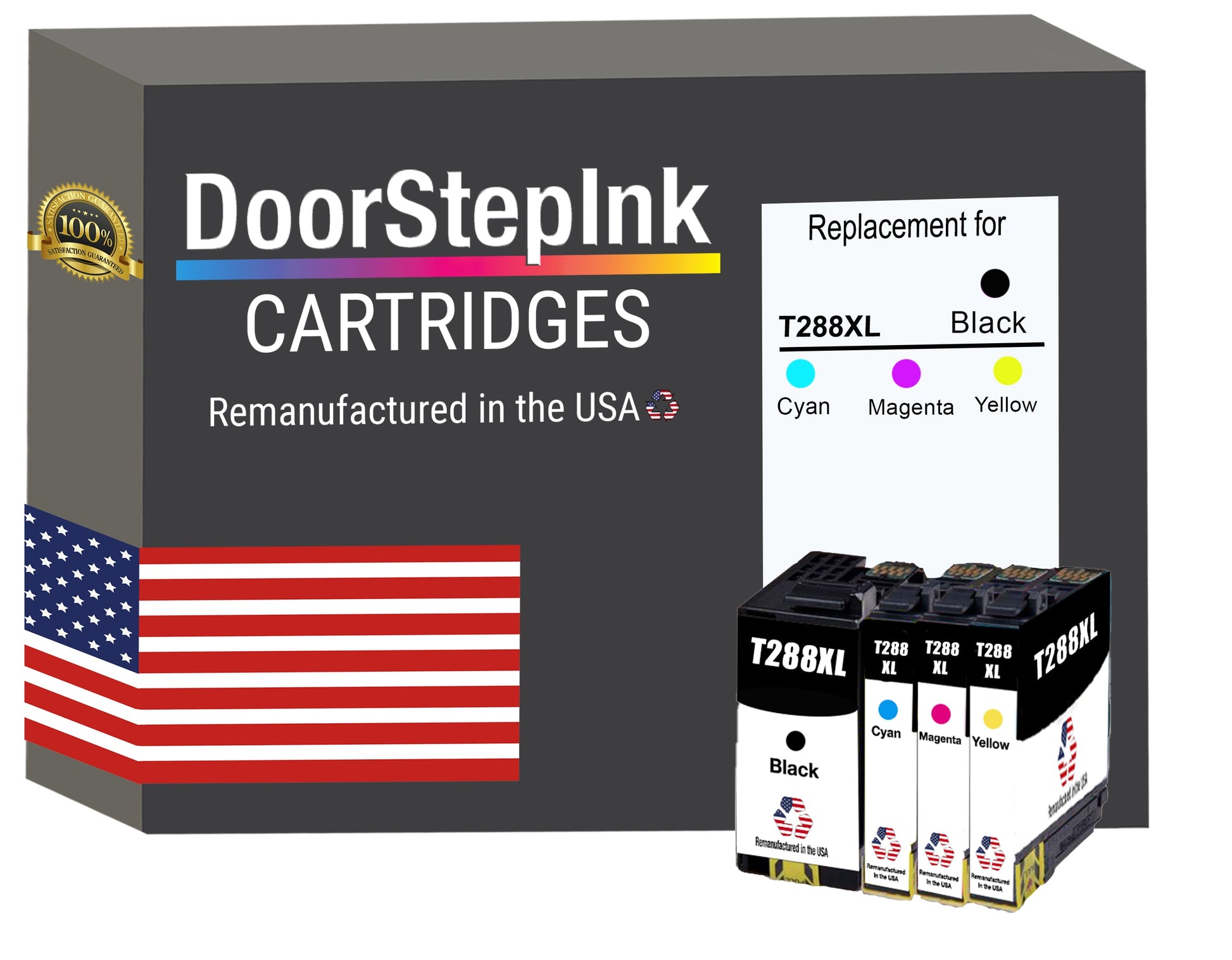 DoorStepInk Brand for Epson T288XL High Yield Remanufactured in USA Ink Cartridge,4-Pack-0