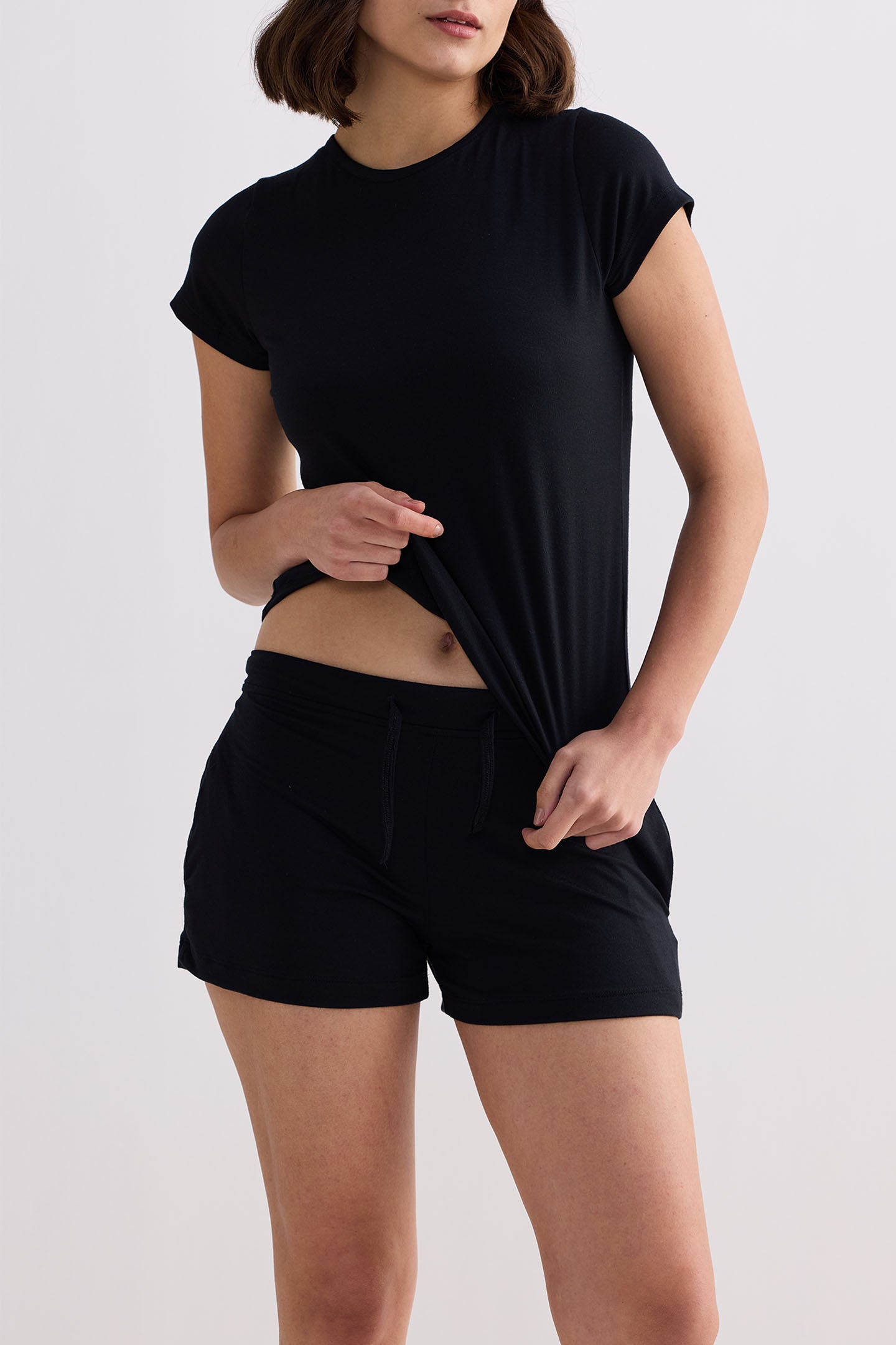 Essential Knit Shorts in Black-2