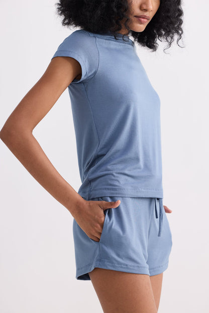 Essential Knit Shorts in Blue-1