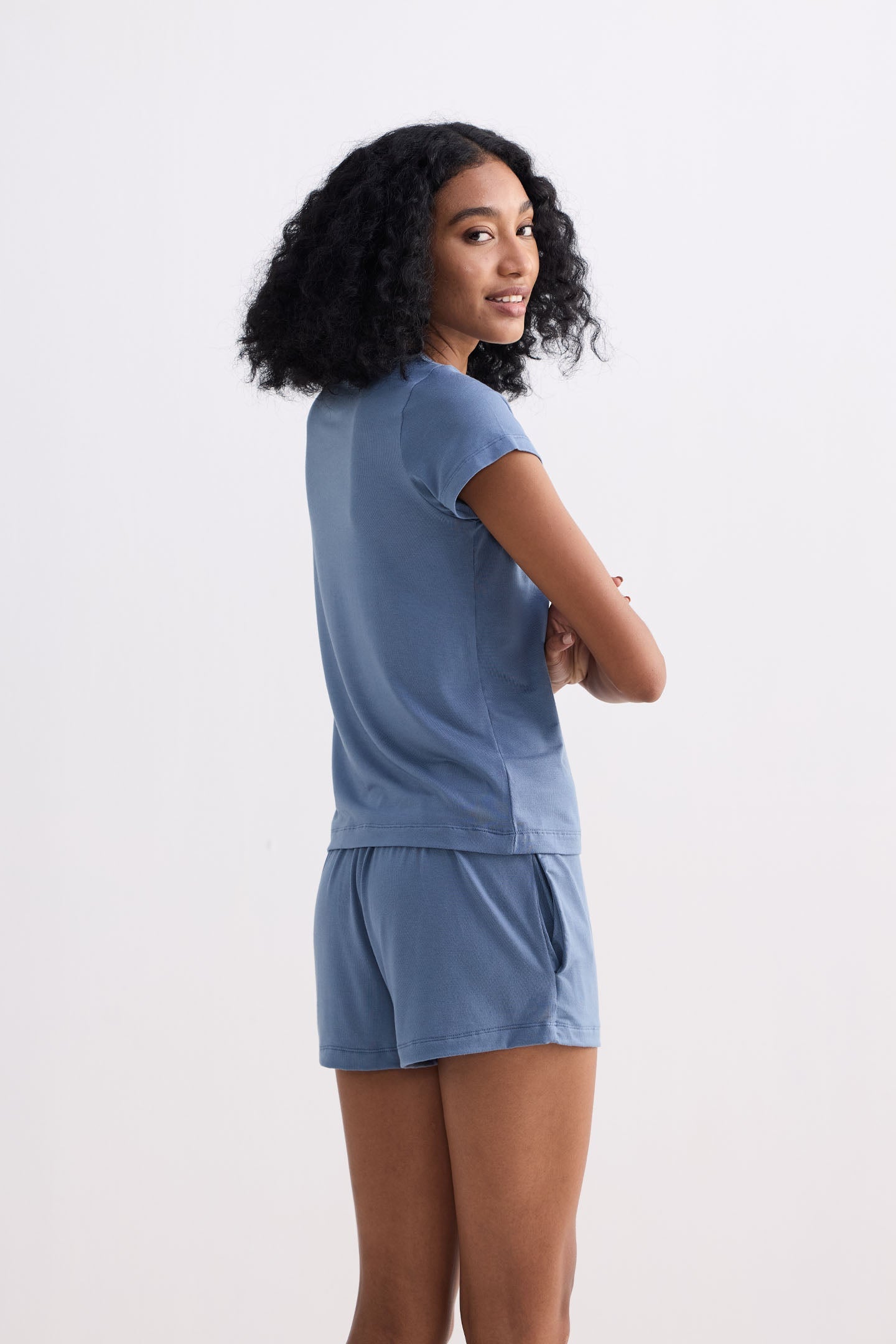 Essential Knit Shorts in Blue-2