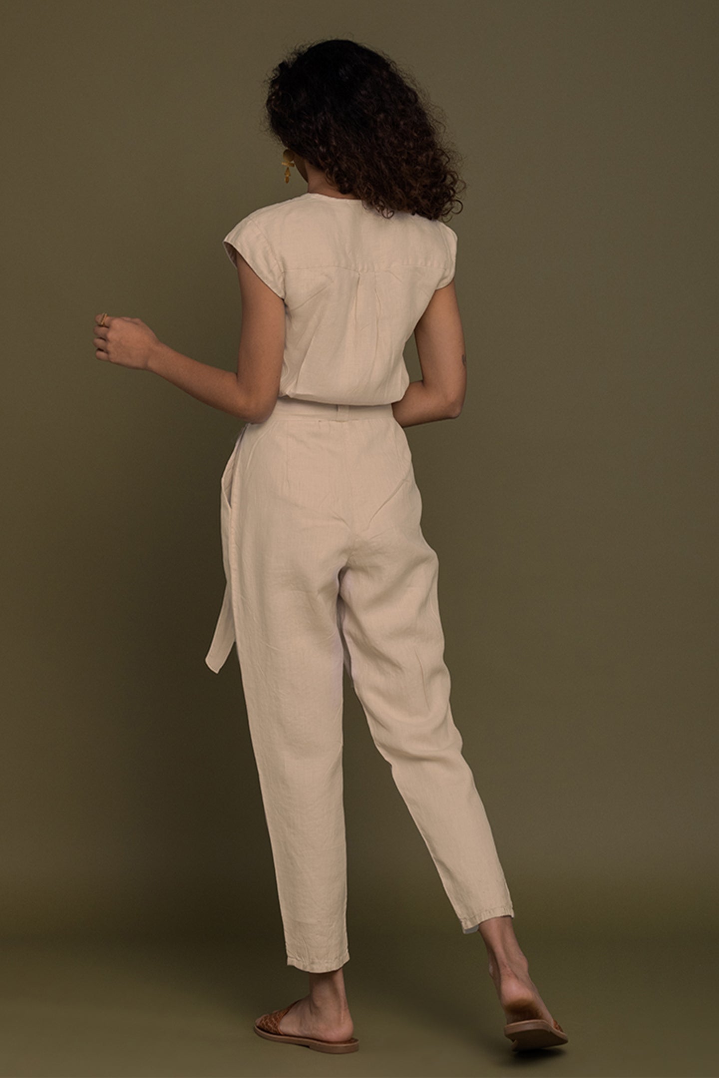 Evening Chai Jumpsuit in Neutral Beige-1