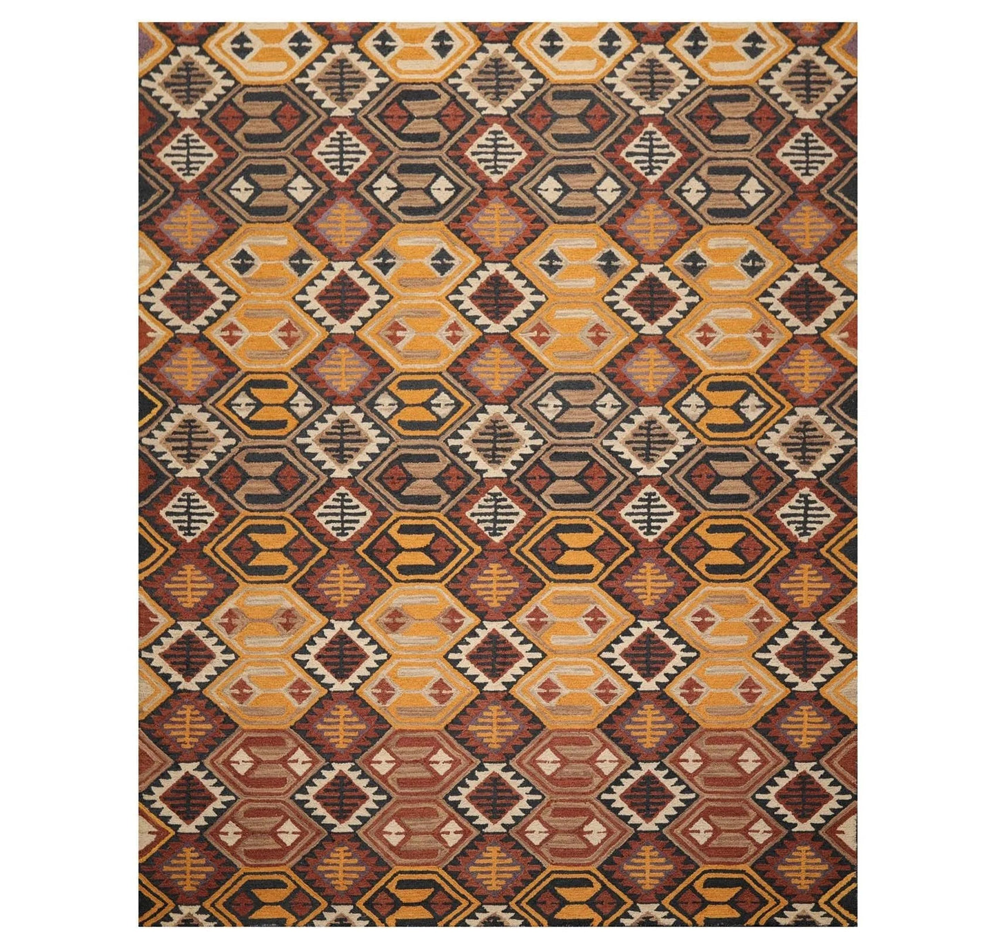 Handmade Multi Size 100% Wool Traditional Oriental Area Rug Gold-1