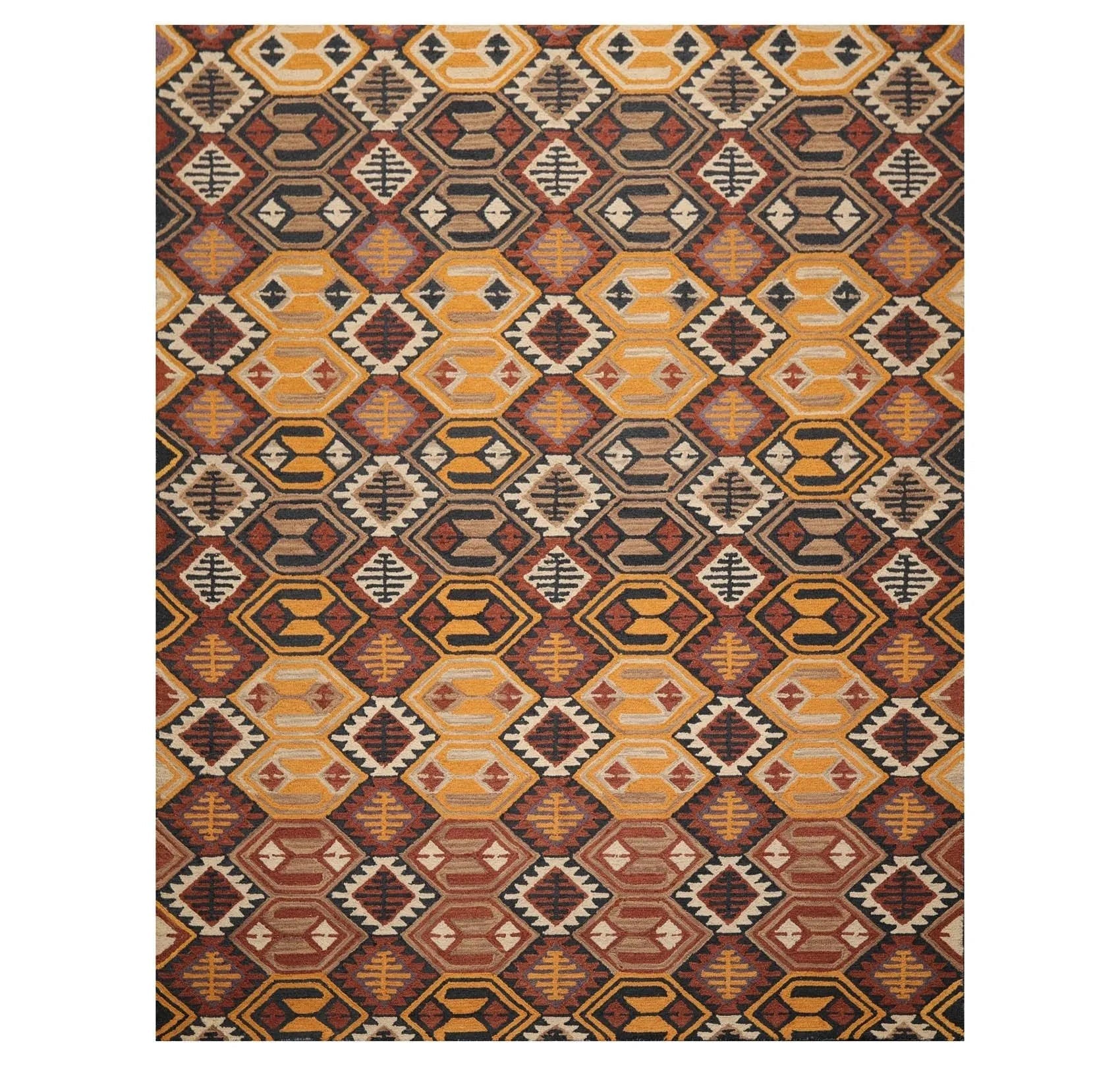 Handmade Multi Size 100% Wool Traditional Oriental Area Rug Gold-1