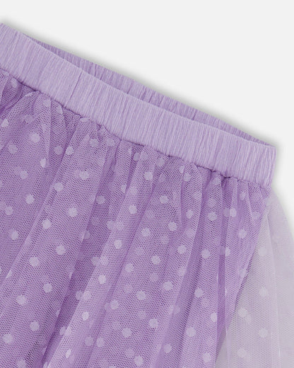 Biker Short With Mesh Skirt Lilac-2