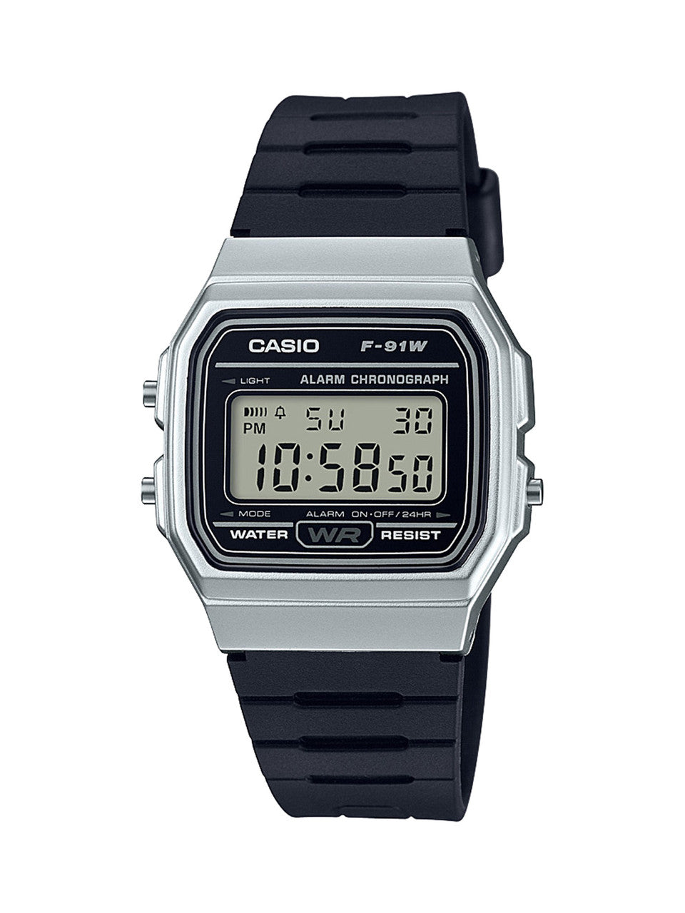 Casio Men's 'Classic' Quartz Metal and Resin Casual Watch, Color Black (Model: F-91WM-7ACF)-0