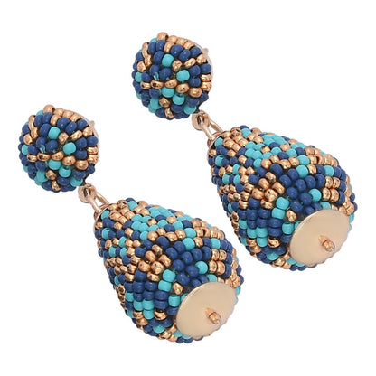 Colorful Beaded Earrings,Hoop Dangle Earrings, Bohemia Drops Earrings, Tassel Earrings FER1023-3