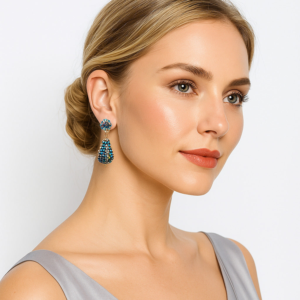 Colorful Beaded Earrings,Hoop Dangle Earrings, Bohemia Drops Earrings, Tassel Earrings FER1023-0